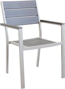 VivaGarden Sedia per Esterni Impilabile in Alluminio/Polywood Dimensioni 58x58x89 cm colore Tortora - Confucio