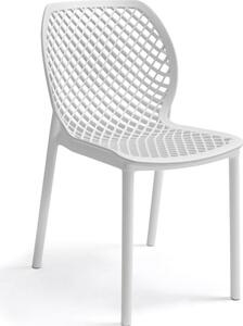 BICA Sedia per Esterni Impilabile in Polipropilene Dimensioni 47x60x82 cm colore Bianco - Aria