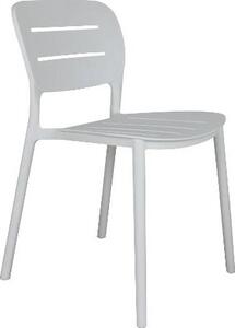 Amicasa Sedia per Esterni Impilabile in Polipropilene Dimensioni 52,5x44x79 cm colore Bianco - Creta