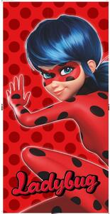 Asciugamano per bambini rosso in cotone 70x140 cm Miraculous – Jerry Fabrics
