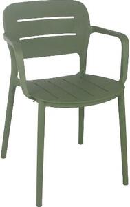 Amicasa Sedia per Esterni Impilabile in Polipropilene Dimensioni 52,5x53x79 cm colore Verde - Creta