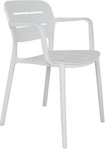 Amicasa Sedia per Esterni Impilabile in Polipropilene Dimensioni 52,5x53x79 cm colore Bianco - Creta