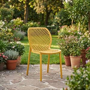 BICA Sedia per Esterni Impilabile in Polipropilene Dimensioni 47x60x82 cm colore Senape - Aria