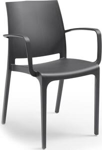BICA Sedia per Esterni Impilabile in Polipropilene Dimensioni 56x56x80 cm colore Grafite - Volga Armchair