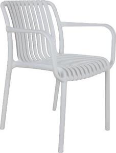Amicasa Sedia per Esterni Impilabile in Polipropilene Dimensioni 57x57x80 cm colore Bianco - Corbara