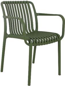 Amicasa Sedia per Esterni Impilabile in Polipropilene Dimensioni 57x57x80 cm colore Verde - Corbara