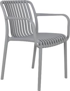Amicasa Sedia per Esterni Impilabile in Polipropilene Dimensioni 57x57x80 cm colore Grigio - Corbara