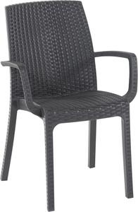 BICA Sedia per Esterni Impilabile in Polipropilene Dimensioni 57x59x86 cm colore Tortora - Indiana