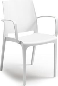 BICA Sedia per Esterni Impilabile in Polipropilene Dimensioni 56x56x80 cm colore Bianco - Volga Armchair