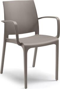 BICA Sedia per Esterni Impilabile in Polipropilene Dimensioni 56x56x80 cm colore Taupe - Volga Armchair