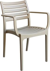 VivaGarden Sedia per Esterni Impilabile in Polipropilene Dimensioni 58,5x55,2x84 cm colore Tortora - Guadalajara