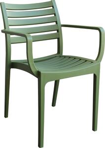 VivaGarden Sedia per Esterni Impilabile in Polipropilene Dimensioni 58,5x55,2x84 cm colore Verde scuro - Guadalajara