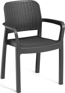 KETER Sedia per Esterni Impilabile in Polipropilene Dimensioni 58x53x83 cm colore Grafite - Bella