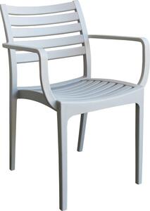 VivaGarden Sedia per Esterni Impilabile in Polipropilene Dimensioni 58,5x55,2x84 cm colore Grigio - Guadalajara