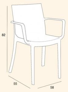 BICA Sedia per Esterni Impilabile in Polipropilene Dimensioni 58x55x82 cm colore Bianco - Victoria