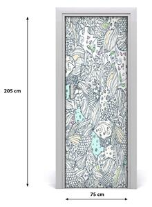 Sticker porta Pattern floreale 75x205 cm