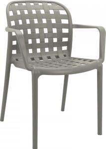 VivaGarden Sedia per Esterni Impilabile in Polipropilene Dimensioni 58x57,5x82,5 cm colore Grigio Chiaro - Storico