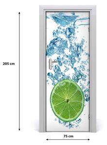 Sticker porta Lime sott'acqua 75x205 cm