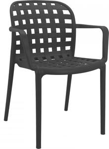 VivaGarden Sedia per Esterni Impilabile in Polipropilene Dimensioni 58x57,5x82,5 cm colore Antracite - Storico