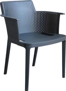 VivaGarden Sedia per Esterni Impilabile in Polipropilene Dimensioni 60x58x76,5 cm colore Antracite - Christo
