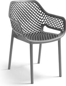 BICA Sedia per Esterni Impilabile in Polipropilene Dimensioni 58x60x82 cm colore Grafite - Aria Armchair