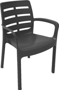 IPAE PROGARDEN Sedia per Esterni Impilabile in Polipropilene Dimensioni 61x56x82 cm colore Antracite - Borneo