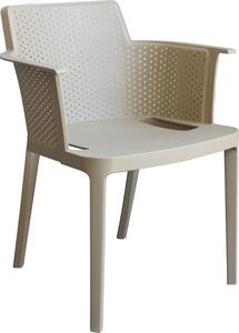 VivaGarden Sedia per Esterni Impilabile in Polipropilene Dimensioni 60x58x76,5 cm colore Tortora - Christo