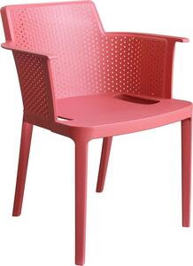 VivaGarden Sedia per Esterni Impilabile in Polipropilene Dimensioni 60x58x76,5 cm colore Rosso corallo - Christo