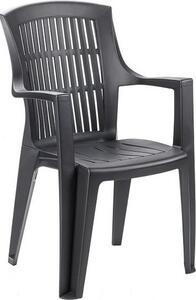 IPAE PROGARDEN Sedia per Esterni Impilabile in Polipropilene Dimensioni 60x62x89 cm colore Antracite - Arpa