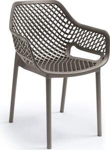 BICA Sedia per Esterni Impilabile in Polipropilene Dimensioni 58x60x82 cm colore Taupe - Aria Armchair