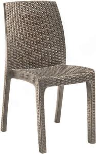 BICA Sedia per Esterni Impilabile in Polipropilene Dimensioni 59x47x86 cm colore Taupe - Verona