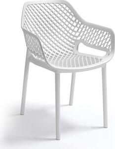 BICA Sedia per Esterni Impilabile in Polipropilene Dimensioni 58x60x82 cm colore Bianco - Aria Armchair