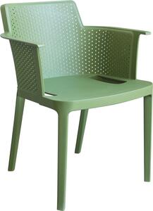 VivaGarden Sedia per Esterni Impilabile in Polipropilene Dimensioni 60x58x76,5 cm colore Verde - Christo