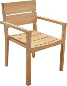 VivaGarden Sedia per Esterni Impilabile in Teak Dimensioni 58x60x80 cm colore Legno
