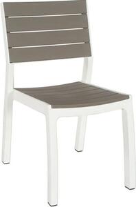 KETER Sedia per Esterni Impilabile in Resina Dimensioni 58x58x86 cm colore Bianco/Cappuccino - Harmony
