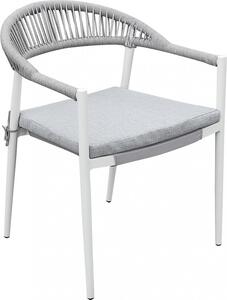 VivaGarden Sedia per Esterni Impilabile in Textilene/Corda Dimensioni 57x58x76 cm colore Bianco - Corrientes
