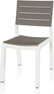 KETER Sedia per Esterni Impilabile in Resina Dimensioni 58x58x86 cm colore Bianco/Cappuccino - Harmony