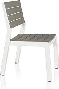 KETER Sedia per Esterni Impilabile in Resina Dimensioni 58x58x86 cm colore Bianco/Cappuccino - Harmony