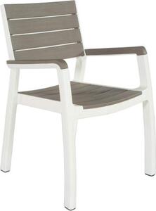 KETER Sedia per Esterni Impilabile in Resina Dimensioni 59x60x86 cm colore Grafite/Bianco - Harmony