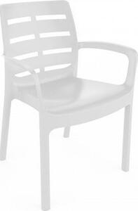 IPAE PROGARDEN Sedia per Esterni Impilabile in Resina Dimensioni 61x56x82 cm colore Bianco - Borneo