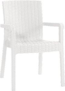 Domus Sedia per Esterni Impilabile in Resina Dimensioni 58x75x86 cm colore Bianco - Kreta