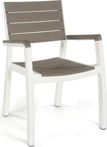 KETER Sedia per Esterni Impilabile in Resina Dimensioni 59x60x86 cm colore Grafite/Bianco - Harmony