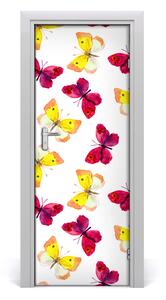 Adesivo per porta Farfalle colorate 75x205 cm