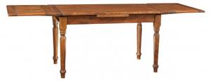 Tavolo allungabile Country in legno massello di tiglio finitura noce. Made in Italy