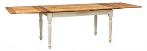 Tavolo allungabile Country legno massello di tiglio con struttura bianca anticata piano naturale. Made in Italy