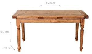 Tavolo in legno massello di tiglio allungabile Country Made in Italy