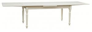 Tavolo allungabile Country in legno massello di tiglio finitura bianca anticata L180xPR90xH80 cm. Made in Italy