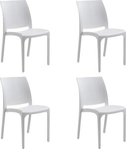 Divina Home Sedia per Esterni Impilabile Set 4 Sedie da Giardino in Polipropilene Dimensioni 46x54x80 cm colore Bianco - Sofia