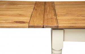 Tavolo allungabile Country in massello di tiglio struttura bianca anticata piano naturale Made in Italy