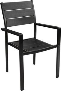 Amicasa Sedia per Esterni in Acciaio Dimensioni 58x55,5x88,5 cm colore Antracite - Cortina